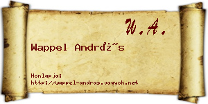 Wappel András névjegykártya